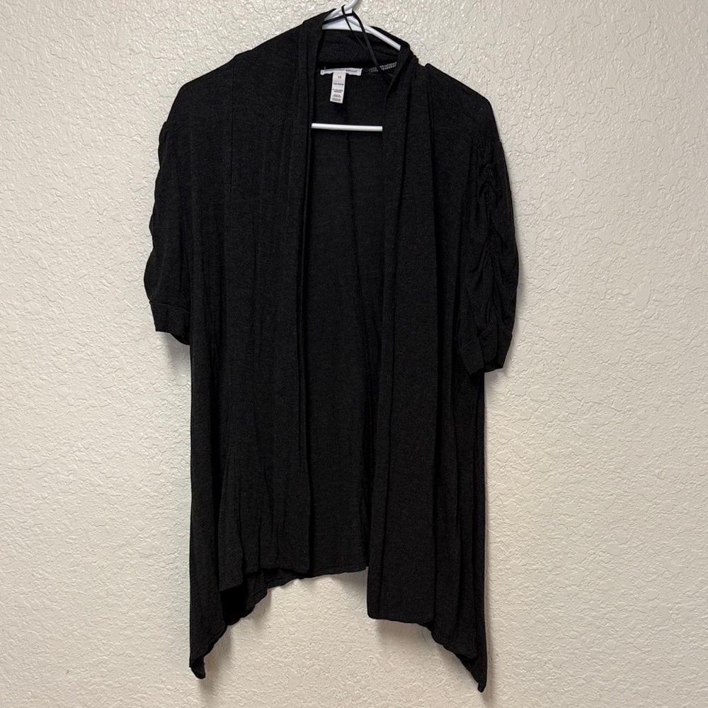 Ambiance Apparel Open-Front Short Sleeve Cardigan 1X